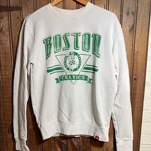 Boston Celtics White and Green Sweatshirt
